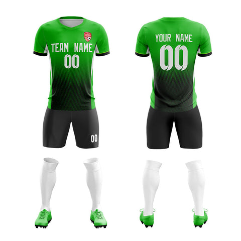 Custom Green Black Soft Training Uniform Soccer Sets Jersey