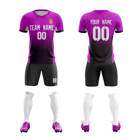 Custom Purple Black Soft Training Uniform Soccer Sets Jersey