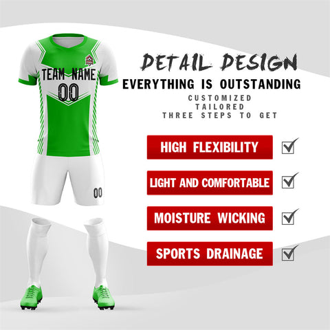 Custom White Black Soft Training Uniform Soccer Sets Jersey