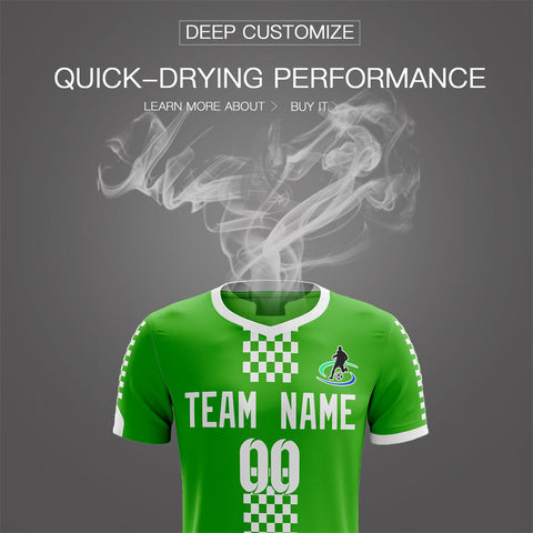 Custom Green Whie Soft Training Uniform Soccer Sets Jersey