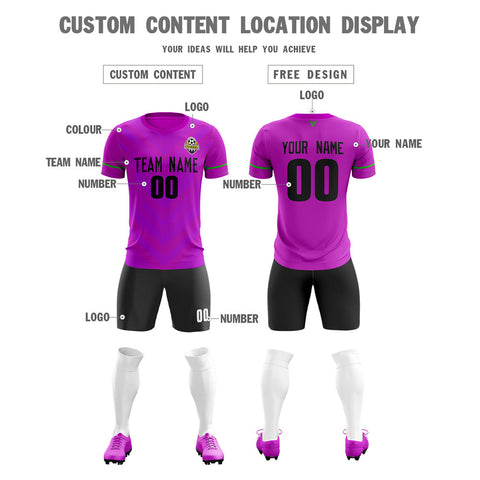 Custom Purple Black Training Uniform Soccer Sets Jersey
