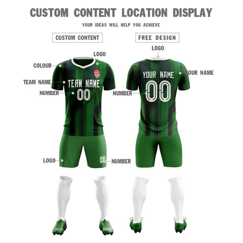 Custom Green White Training Uniform Soccer Sets Jersey