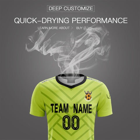 Custom Green Black Training Uniform For Men Soccer Sets Jersey