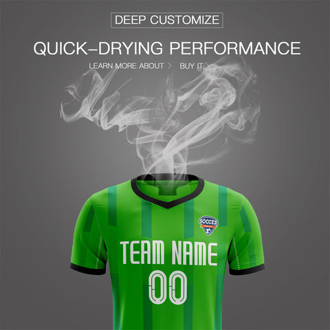 Custom Green Black Training Uniform Soccer Sets Jersey