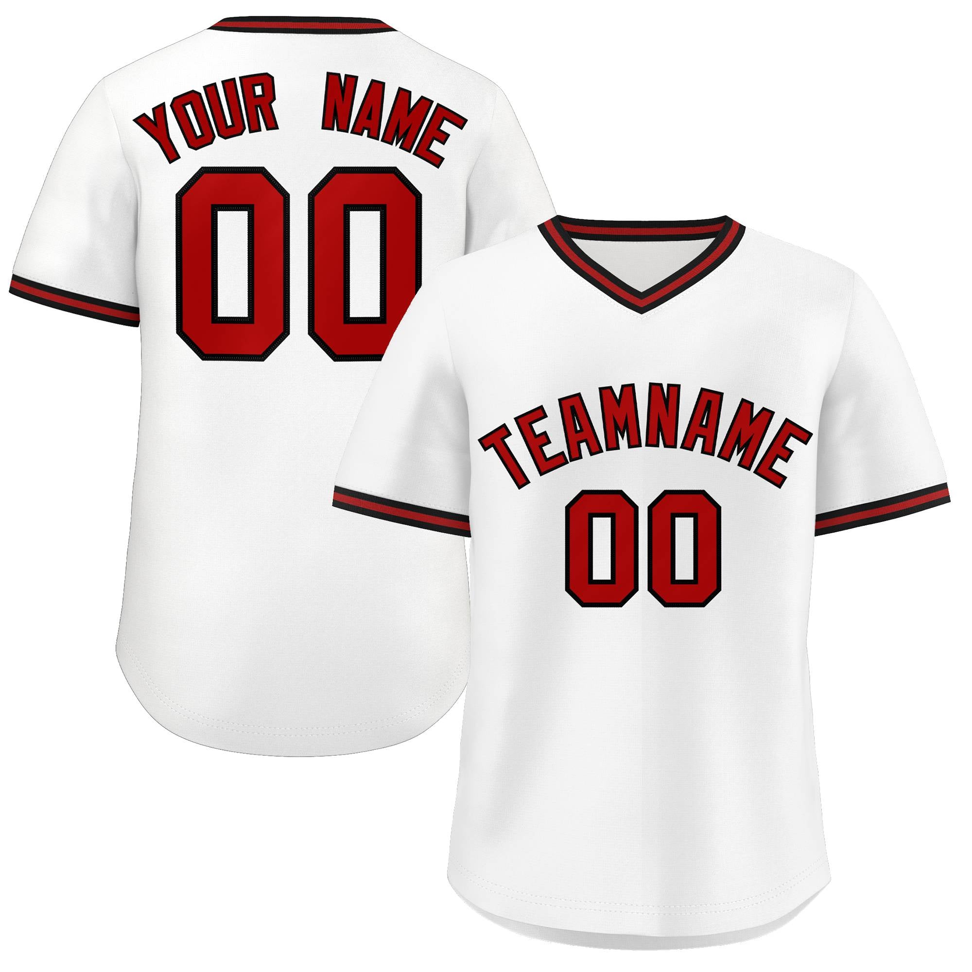 Custom Black Red-White Authentic Baseball Jersey - Personalized