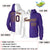 Custom White Purple-Gold Split Fashion Stitched Sportwear Pullover Hoodie