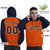 Custom Stitched Orange Navy Raglan Sleeves Sports Pullover Sweatshirt Hoodie For Men