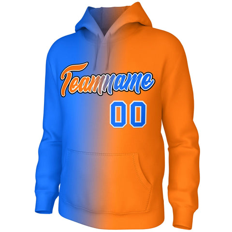 Custom Orange Gradient Fashion Pullover Sweatshirt Hoodie