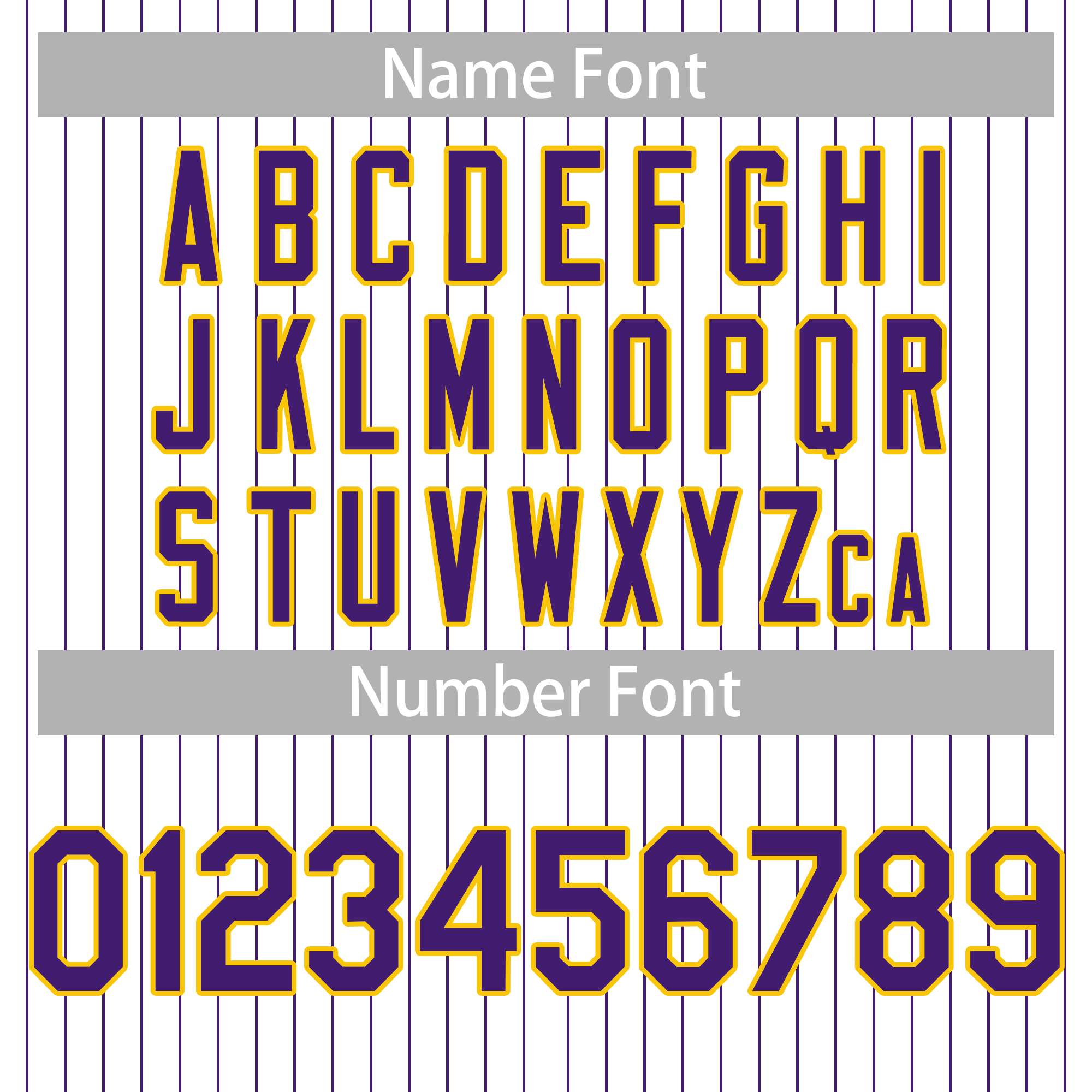custom striped baseball uniform name font example