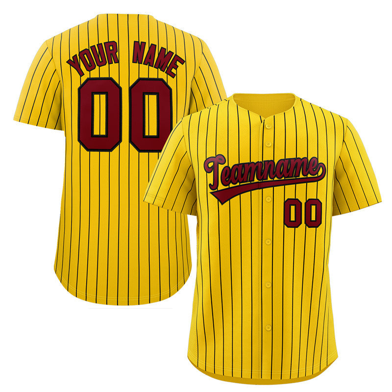 Custom Yellow Red-Black Authentic Baseball Jersey Men's Size:3XL