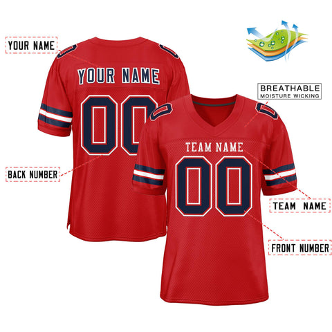 Custom Red White-Red Classic Style Authentic Football Jersey
