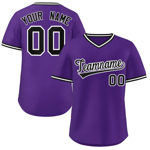Custom Purple Classic Style Outdoor Authentic Pullover Baseball Jersey