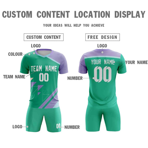 Custom Green Breathable Sport Soccer Sets Jersey