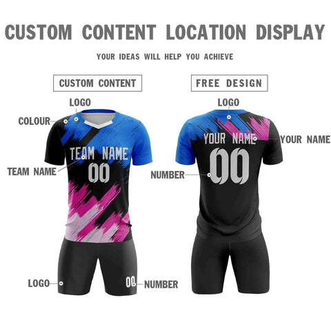 Custom Black White Breathable Sport Soccer Sets Jersey
