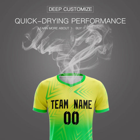 Custom Green Black Outdoor Sport Soccer Sets Jersey