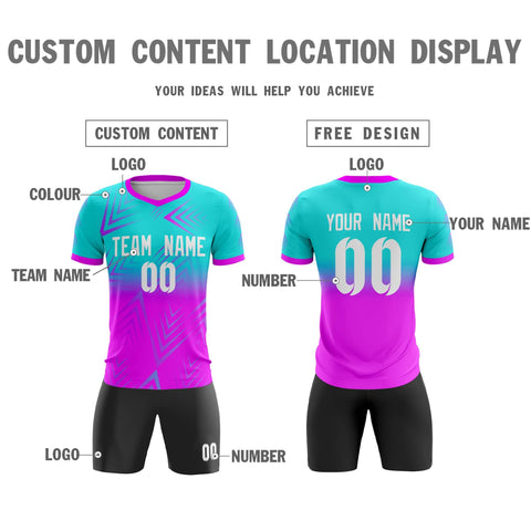 Custom Purple White Outdoor Sport Soccer Sets Jersey