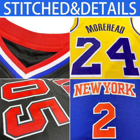 Custom Red White-Royal Classic Tops Basketball Jersey