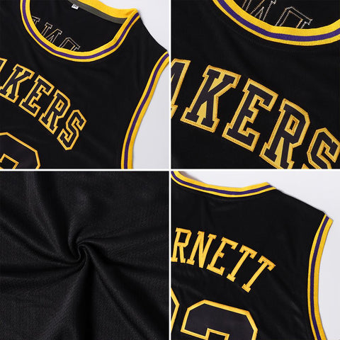 Custom Black Gold Classic Tops Authentic Basketball Jersey