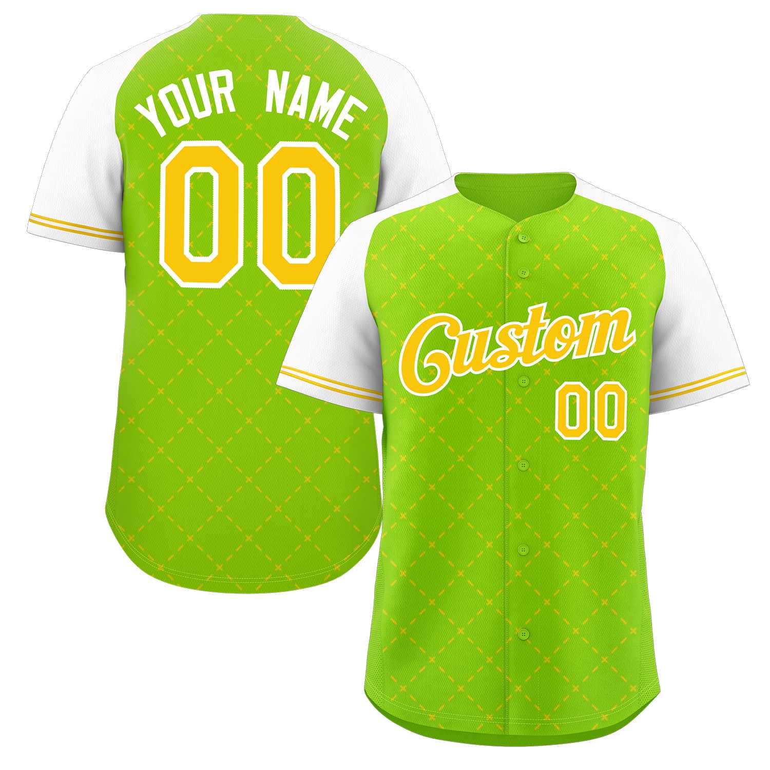  Neon Green Baseball Jersey