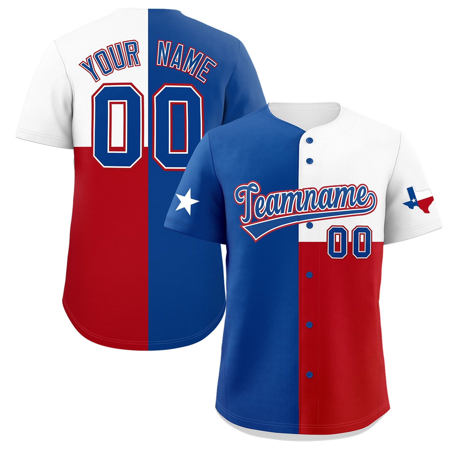 kxk custom texas state flag baseball jersey