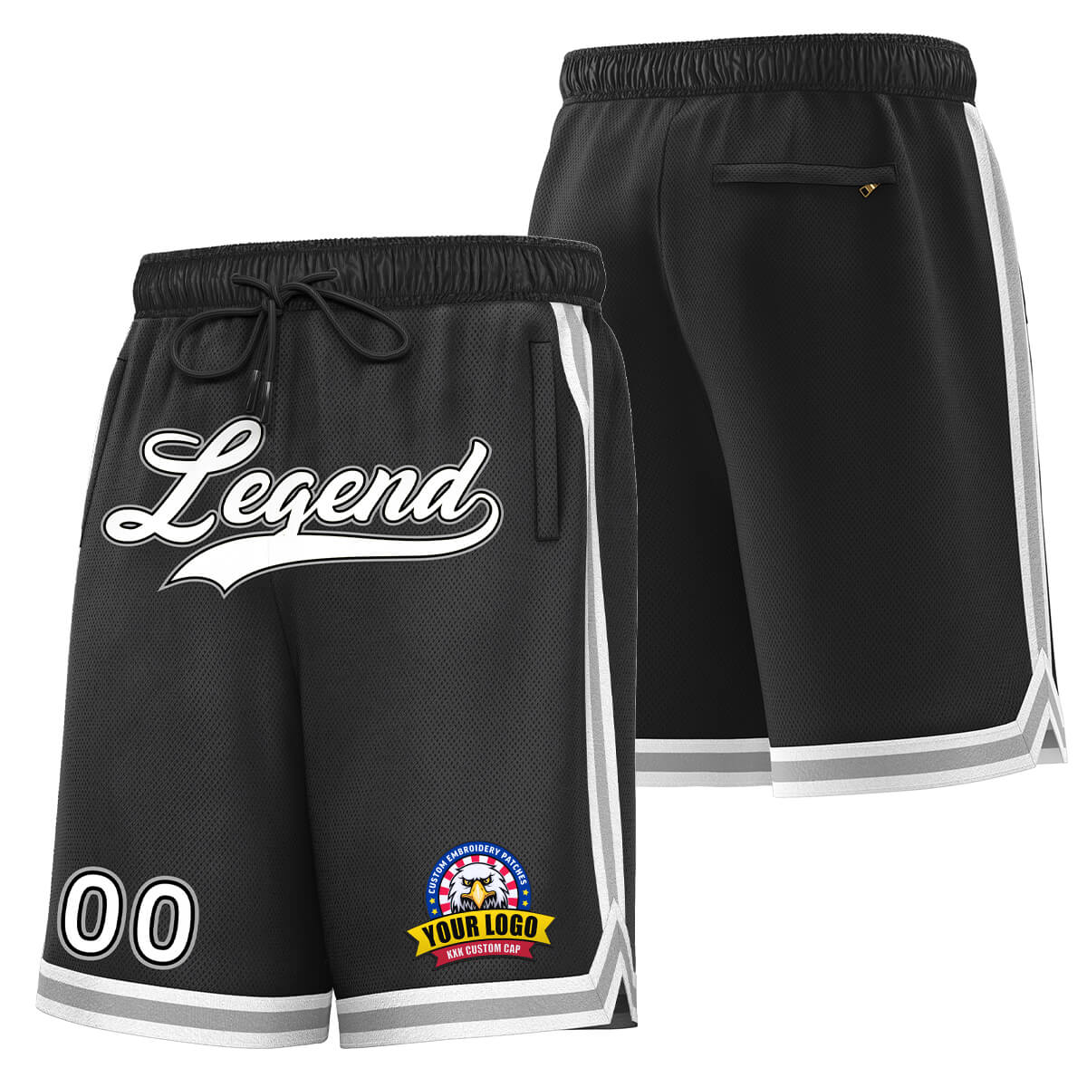 kxk custom black basketball shorts