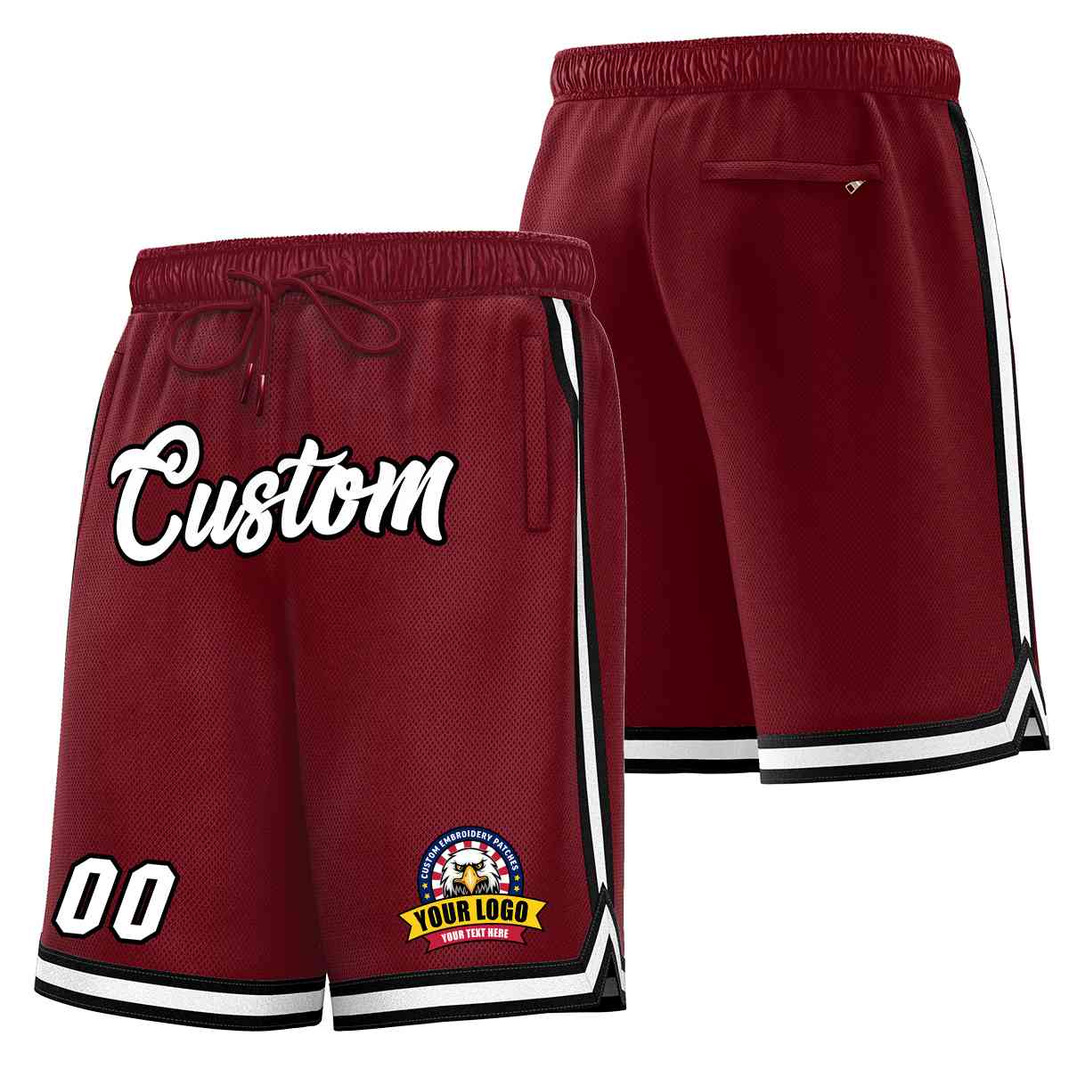 kxk custom maroon basketball shorts