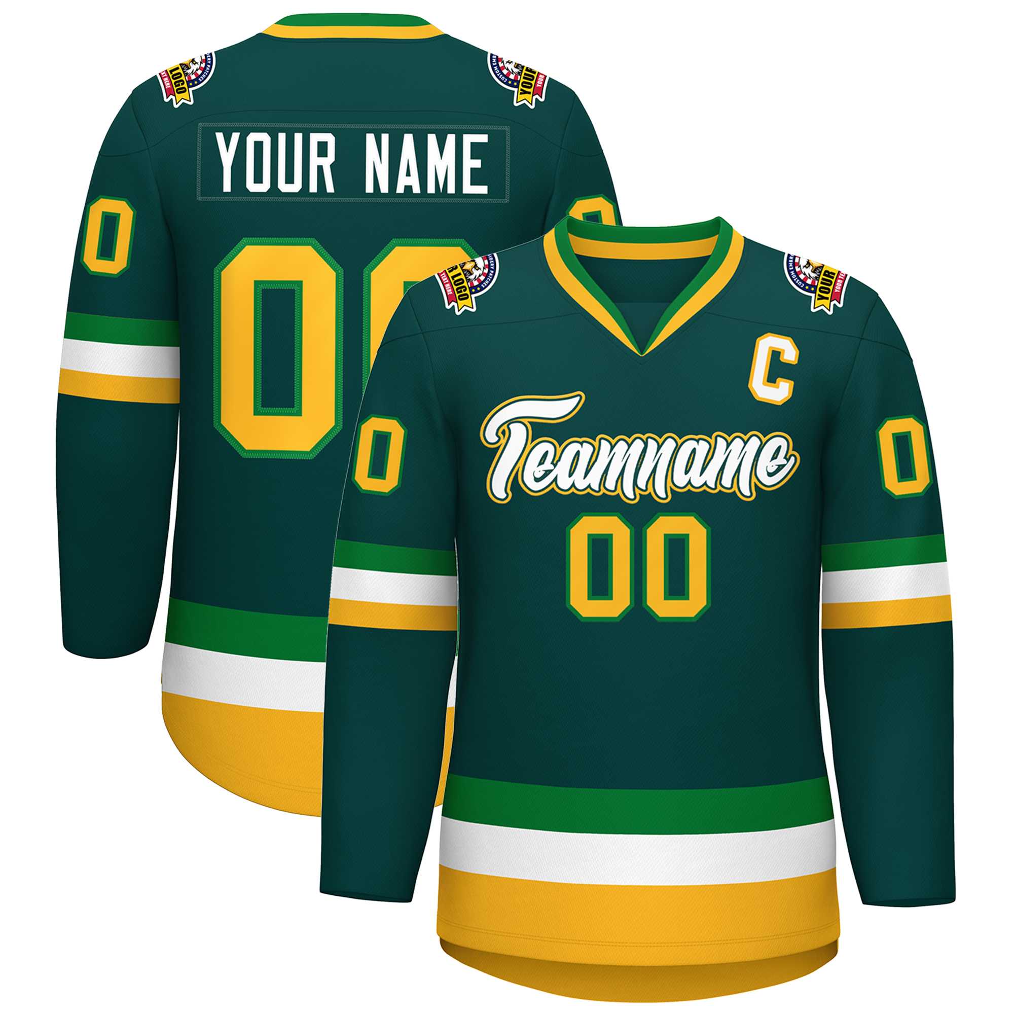 Customize Midnight Green Hockey Jersey | Sport Tops for Team - KXKSHOP