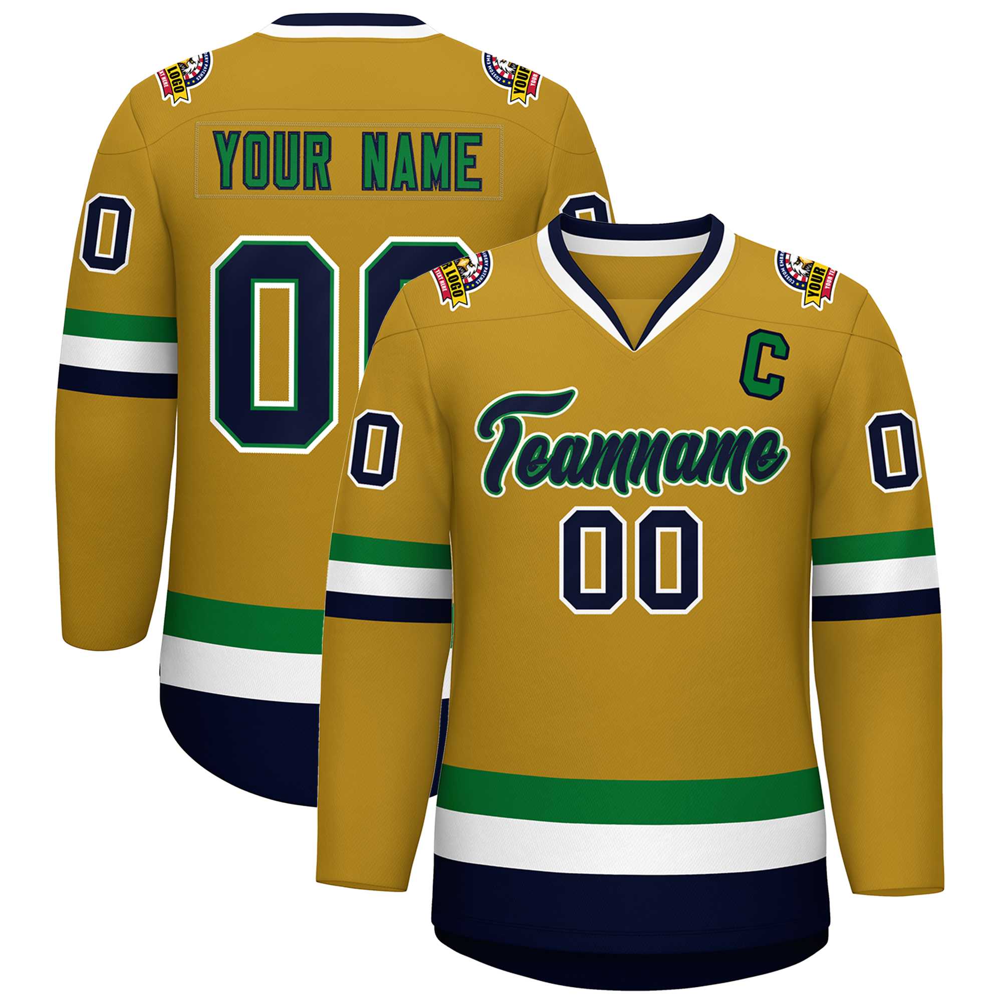 Custom Old Gold Hockey Jersey | Personalized Team Jerseys - KXKSHOP