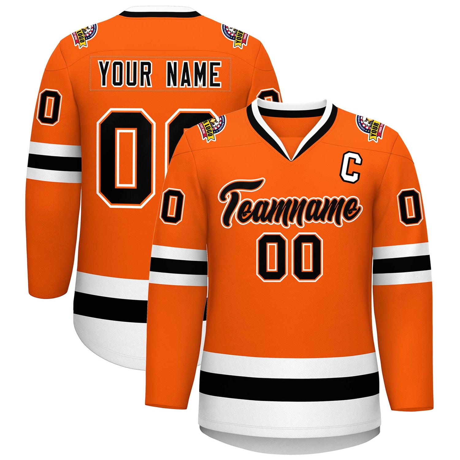 kxk custom orange hockey jersey