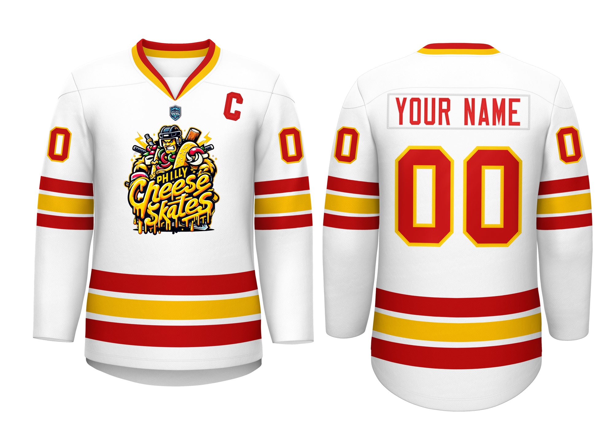 VVFL Custom Philly Cheeseskates Black White Hockey Jersey