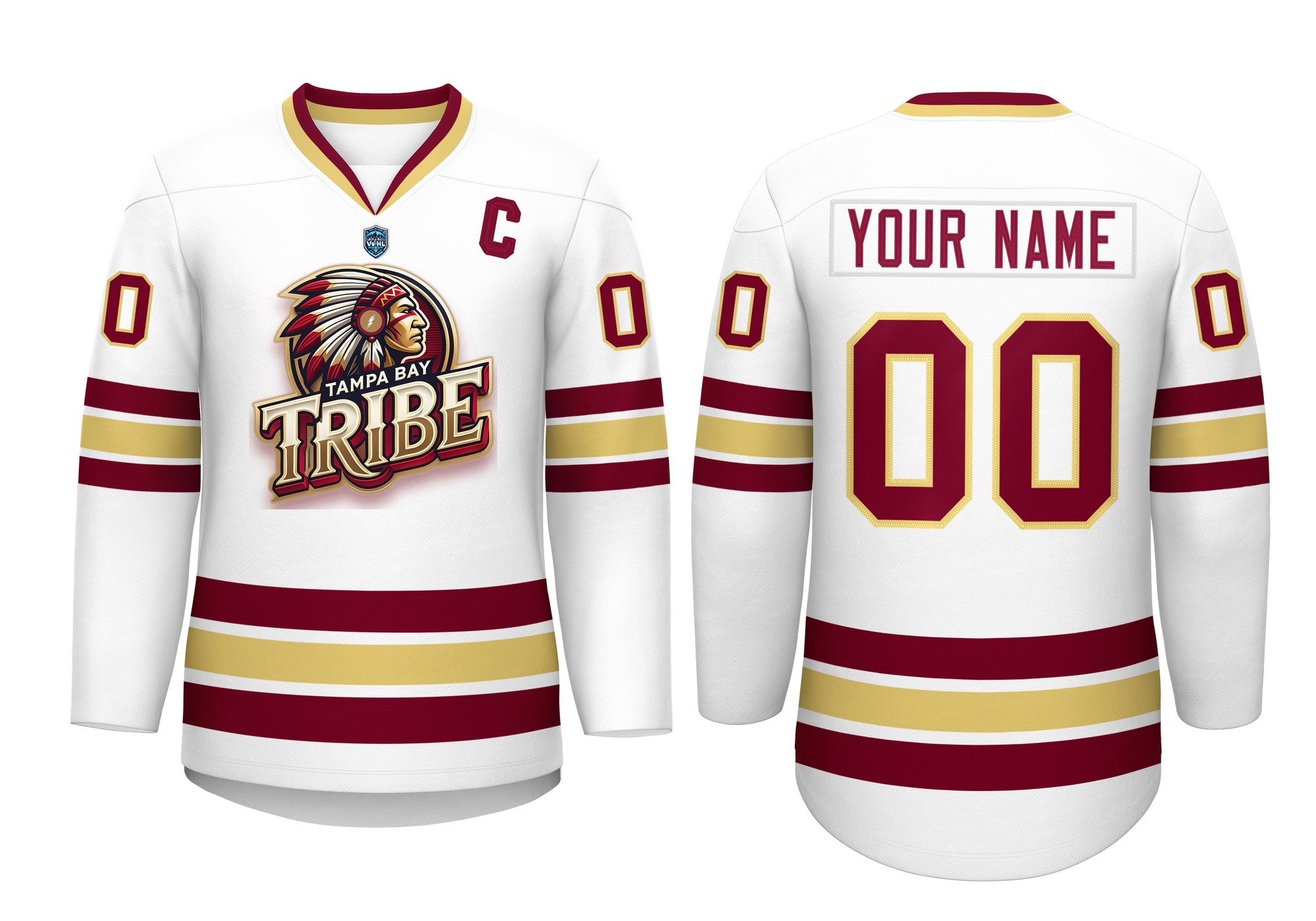 VVHL Custom Tampa Bay Tribe Black White Hockey Jersey