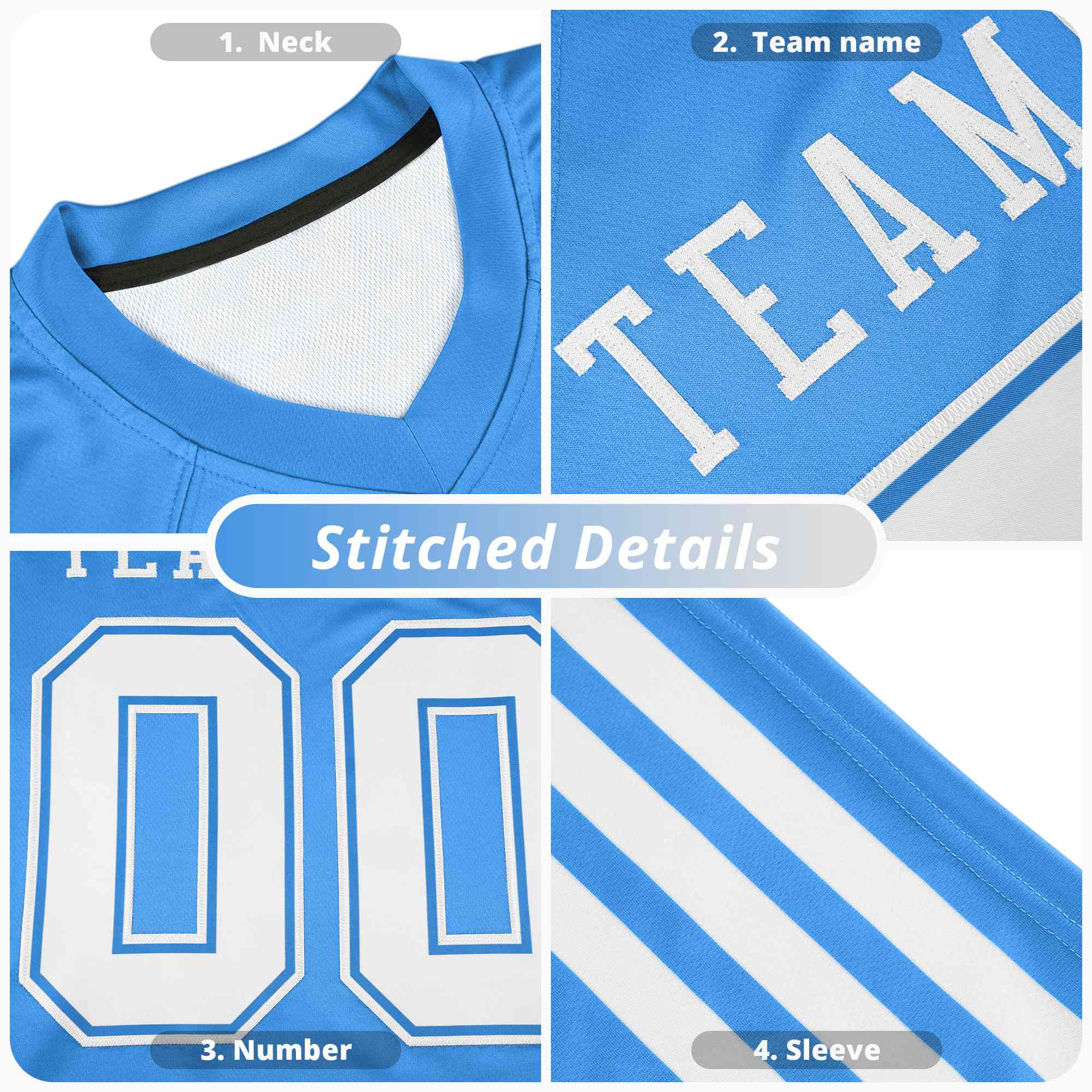 Custom White Royal Personalized Classic Authentic Football Jersey