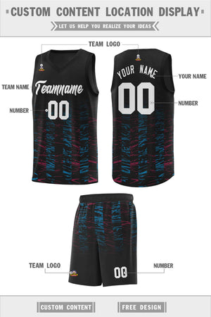 Custom Black White Personalized Scratches Pattern Sports Uniform Basketball Jersey