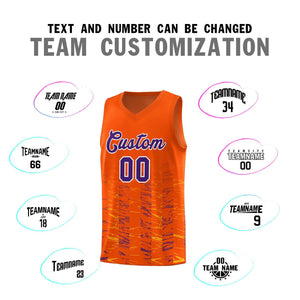 Custom Orange Purple Personalized Scratches Pattern Sports Uniform Basketball Jersey