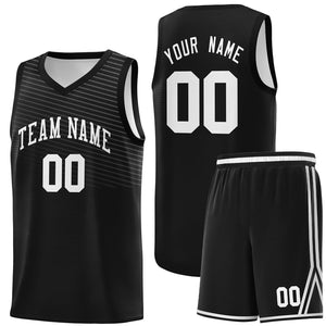 Custom Black White Chest Slash Patttern Sports Uniform Basketball Jersey