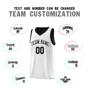 Custom White Black Chest Slash Patttern Sports Uniform Basketball Jersey