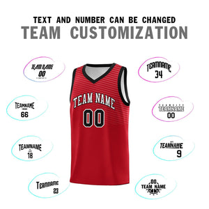 Custom Red Black Chest Slash Patttern Sports Uniform Basketball Jersey