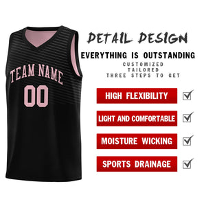 Custom Black Pink Chest Slash Patttern Sports Uniform Basketball Jersey