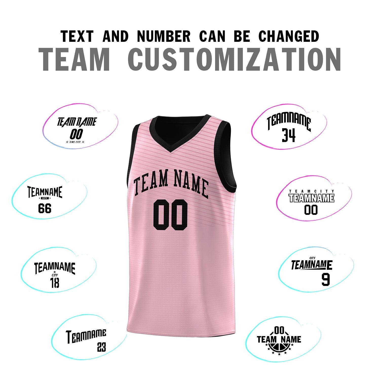 Custom Pink Black Chest Slash Patttern Sports Uniform Basketball Jersey