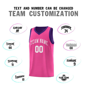 Custom Pink Purple Chest Slash Patttern Sports Uniform Basketball Jersey