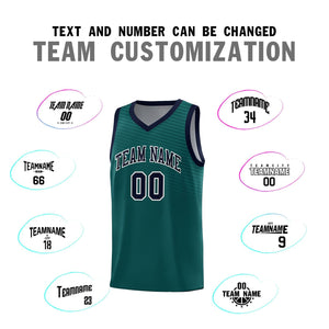 Custom Midnight Green Navy Chest Slash Patttern Sports Uniform Basketball Jersey