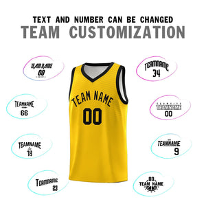 Custom Gold Black Chest Slash Patttern Sports Uniform Basketball Jersey