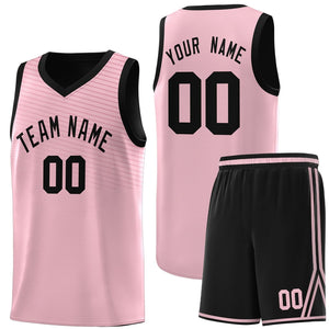 Custom Pink Black Chest Slash Patttern Sports Uniform Basketball Jersey