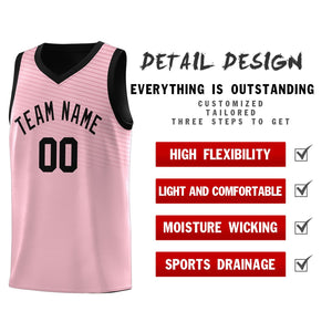 Custom Pink Black Chest Slash Patttern Sports Uniform Basketball Jersey