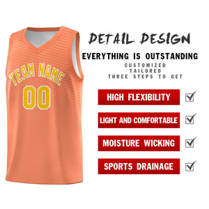 Custom Light Orange Gold Chest Slash Patttern Sports Uniform Basketball Jersey