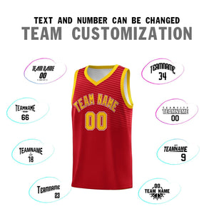 Custom Red Gold Chest Slash Patttern Sports Uniform Basketball Jersey