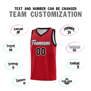 Custom Red Black Chest Slash Patttern Sports Uniform Basketball Jersey