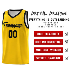 Custom Gold Black Chest Slash Patttern Sports Uniform Basketball Jersey