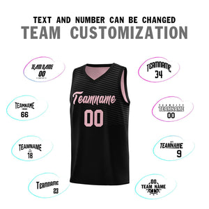 Custom Black Pink Chest Slash Patttern Sports Uniform Basketball Jersey