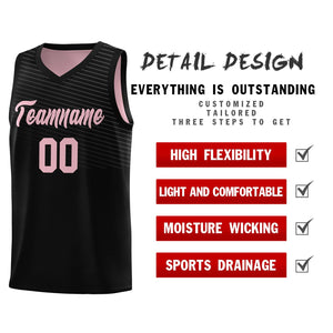 Custom Black Pink Chest Slash Patttern Sports Uniform Basketball Jersey